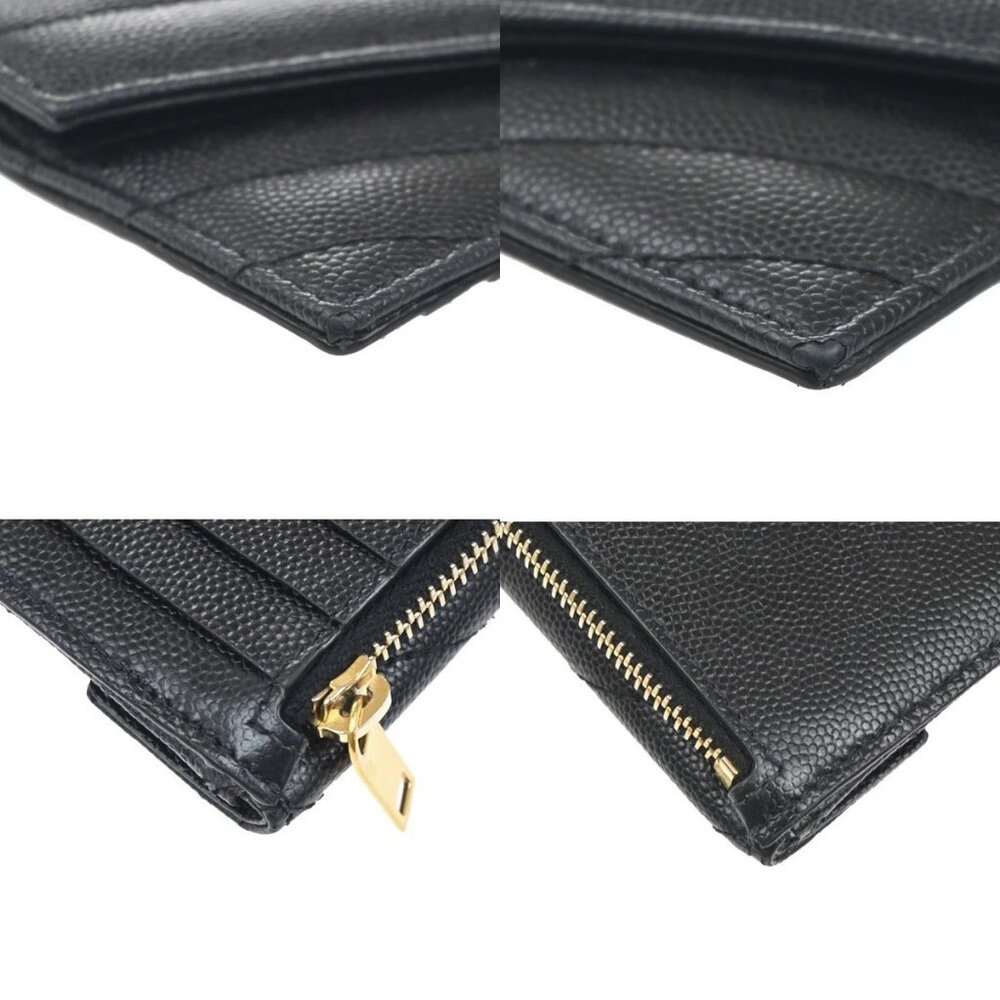 SAINT LAURENT YSL Logo Frap Card Coin Case Quilted Leather Black 612808 87KB982 - Picture 7 of 12